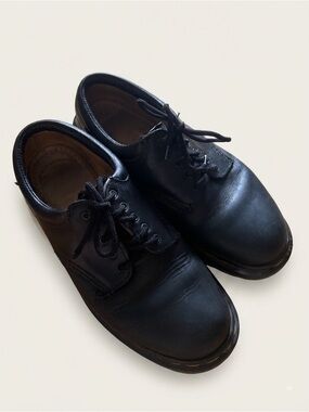 Dr Martens Sz 8 (UK6) Made In England Classic Leather Black Low 5 Eyelets Shoes